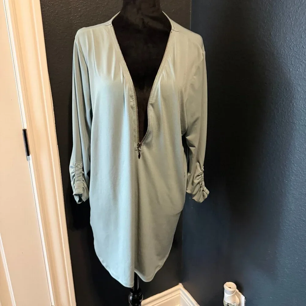 Green XL Zenana Blouse - Picture 1 of 4